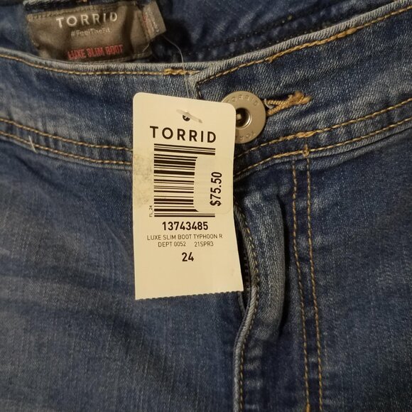 Torrid Jeans Womens 24R Blue Luxe Slim Boot Typhoon Super Stretch Denim 13743485 - Picture 6 of 9